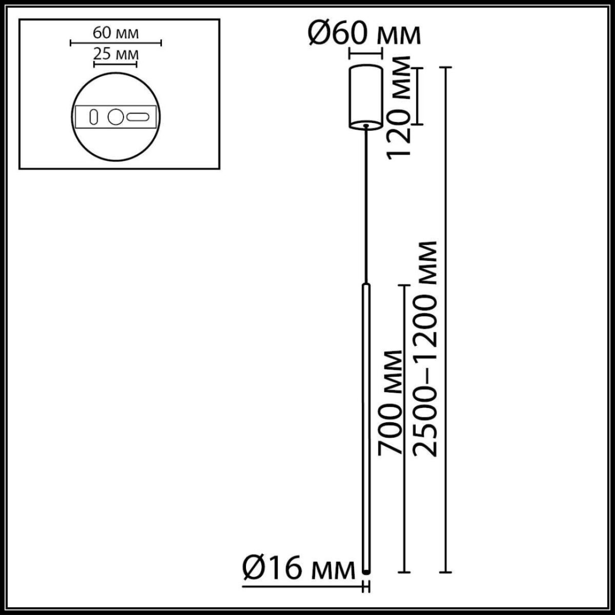 7103/4L HIGHTECH ODL26 269 Подвесной светильник черный/металл IP20 LED 4W 250Лм 3000K 30° 220V MILLY — изображение 2
