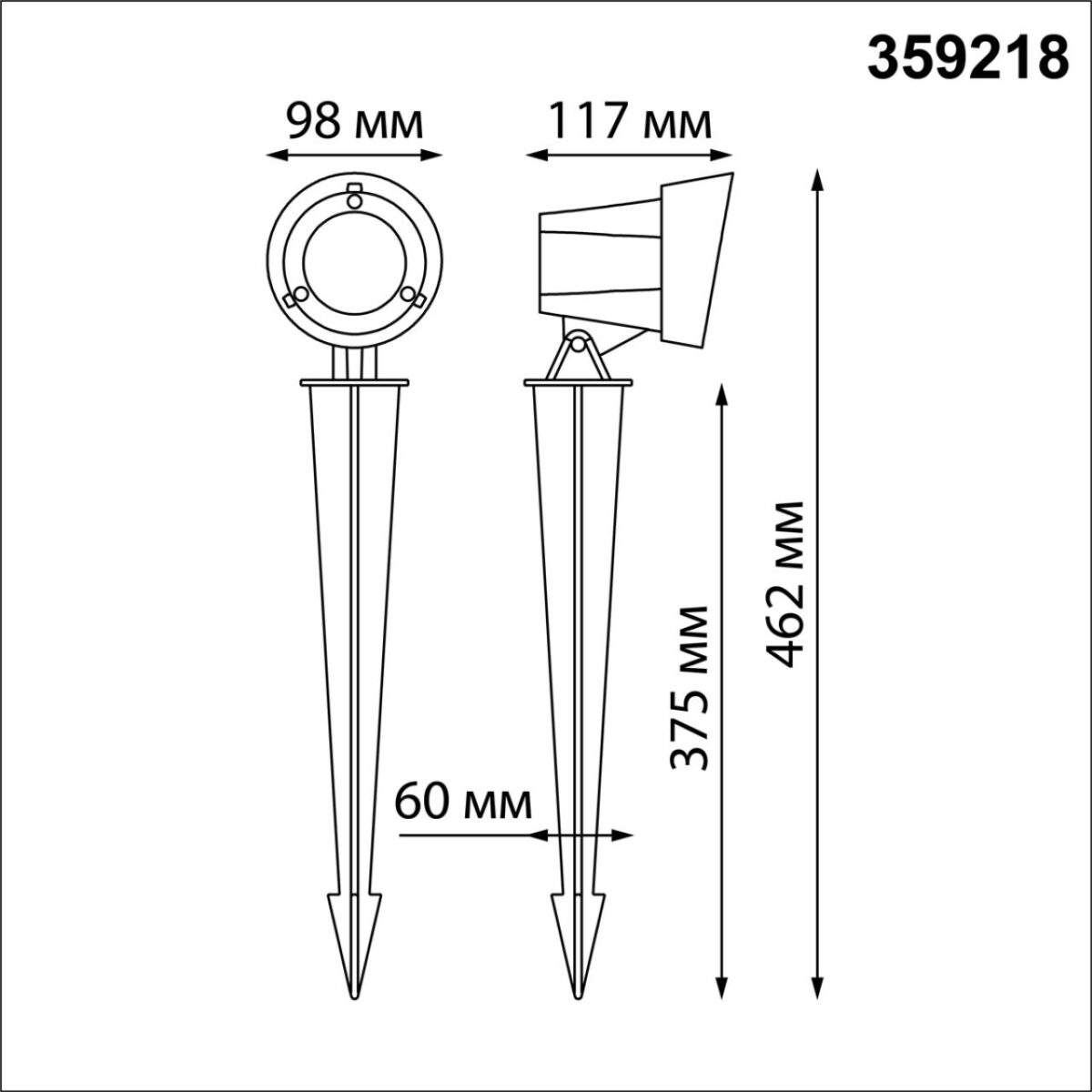 359218 STREET NT23 790 черный Светильник ландшафтный светодиодный грунтовой IP65 LED 13W 110-240V 1040Лм 3000К LANDSCAPE — изображение 3