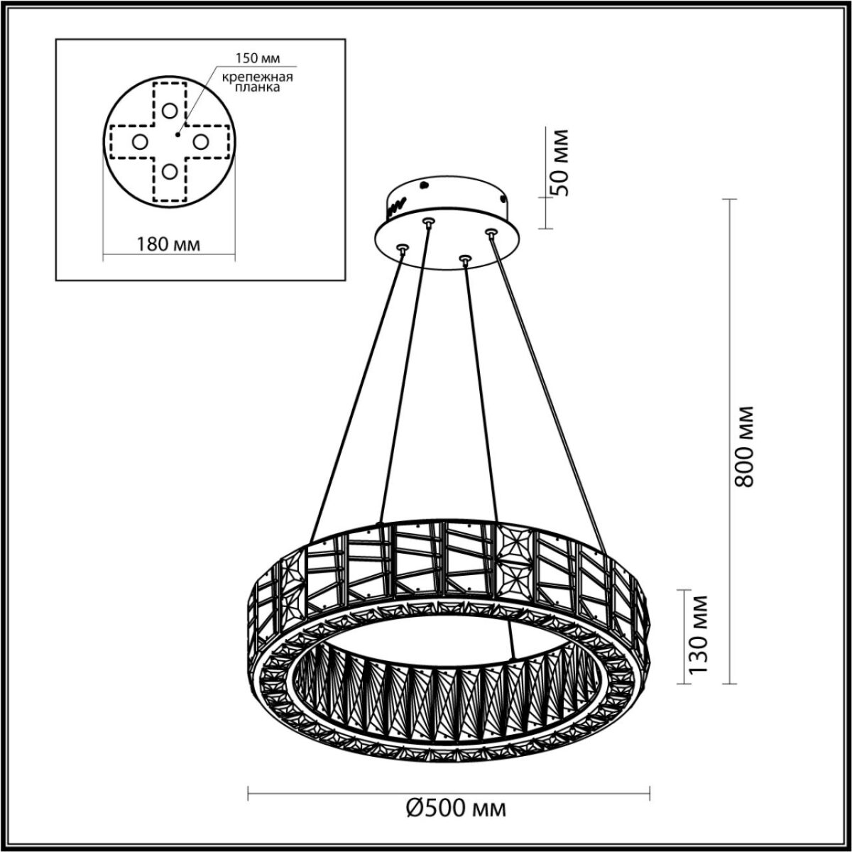 b82ec8e2fd063e55f91db2c2ad911243 5071/60L HALL ODL24 595 золото/прозрачный/металл/хрусталь/стекло Люстра LED 46W 3700K VERSION — изображение 1