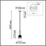 8067/1A MODERNI LN26 381 хром/амбер/прозрачный, металл/стекло Подвесной светильник G9 1*20W 220V GALLO — изображение 3