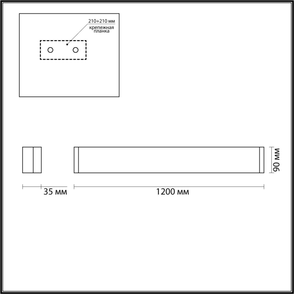 4293/40WL HIGHTECH ODL22 439 белый/металл Настенный светильник IP20 LED 40W 3578Лм 3000K FRAMANT — изображение 1