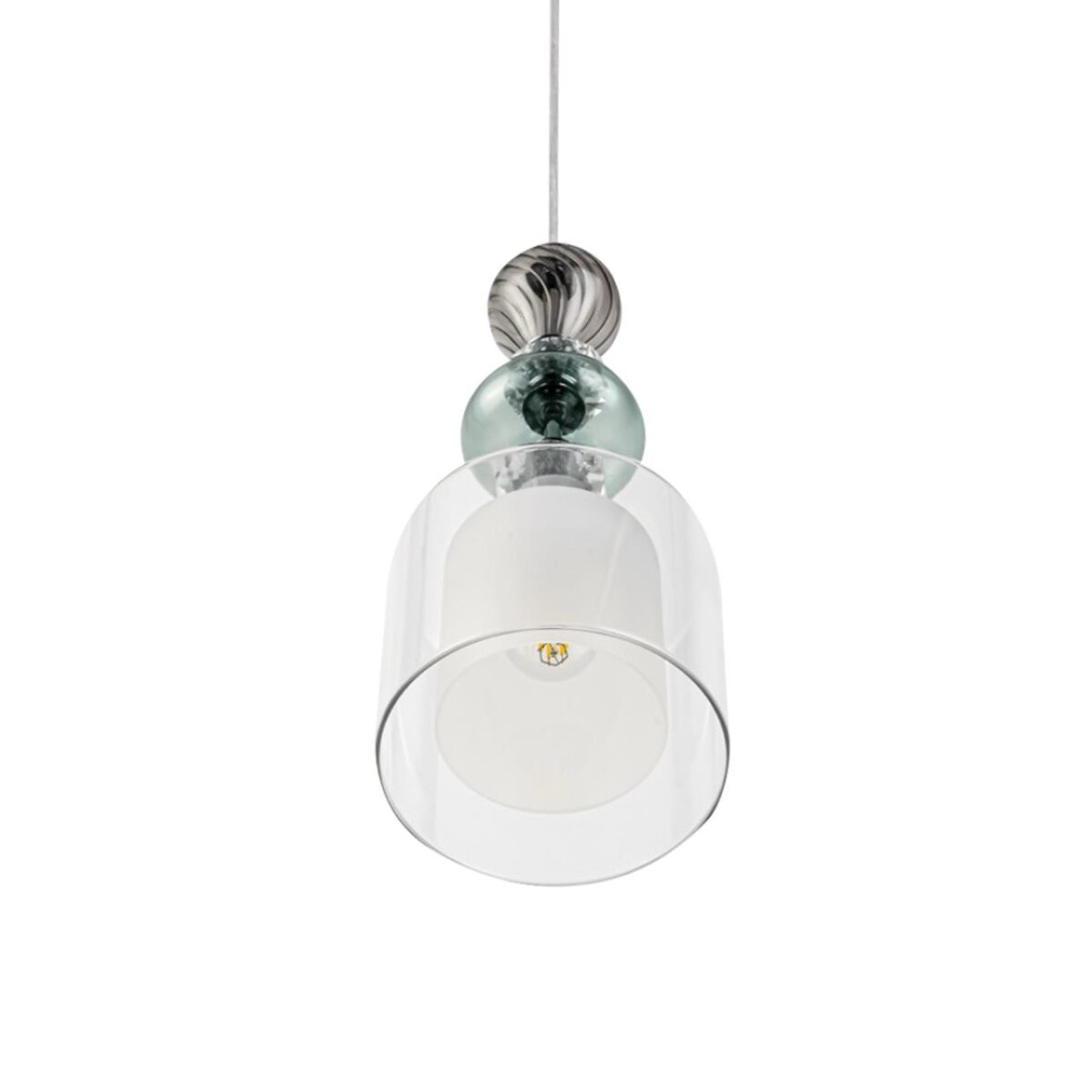 8292/1A MODERNI LN26 367 хром/белый/прозрачный, металл/стекло/хрусталь Подвес E27 1*60W 220V GANNA — изображение 3