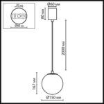 7109/1 MIDCENT ODL26 517 Подвесной светильник бронзовый/белый/стекло/металл IP20 E14 5W 220-240V MAGIA — изображение 2