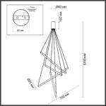 4369/40L HIGHTECH ODL23 235 полированное золото/акрил с пузырьками Подвесной св-к IP20 LED 30W 3000K 1050Лм SPARKY