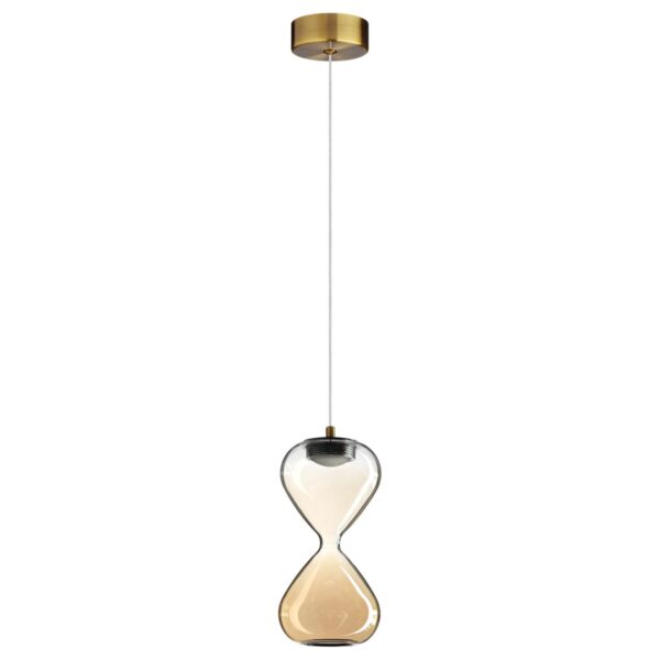 5093/4L PENDANT ODL25 357 античн.бронза/прозрачн./янтарный градиент/металл/стекло Подвес LED 4W 4000K 388Лм GLESSI