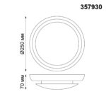 357930 OVER NT19 133 белый гипс Накладной светильник IP20 LED 3000К 4W 220V CAIL — изображение 3