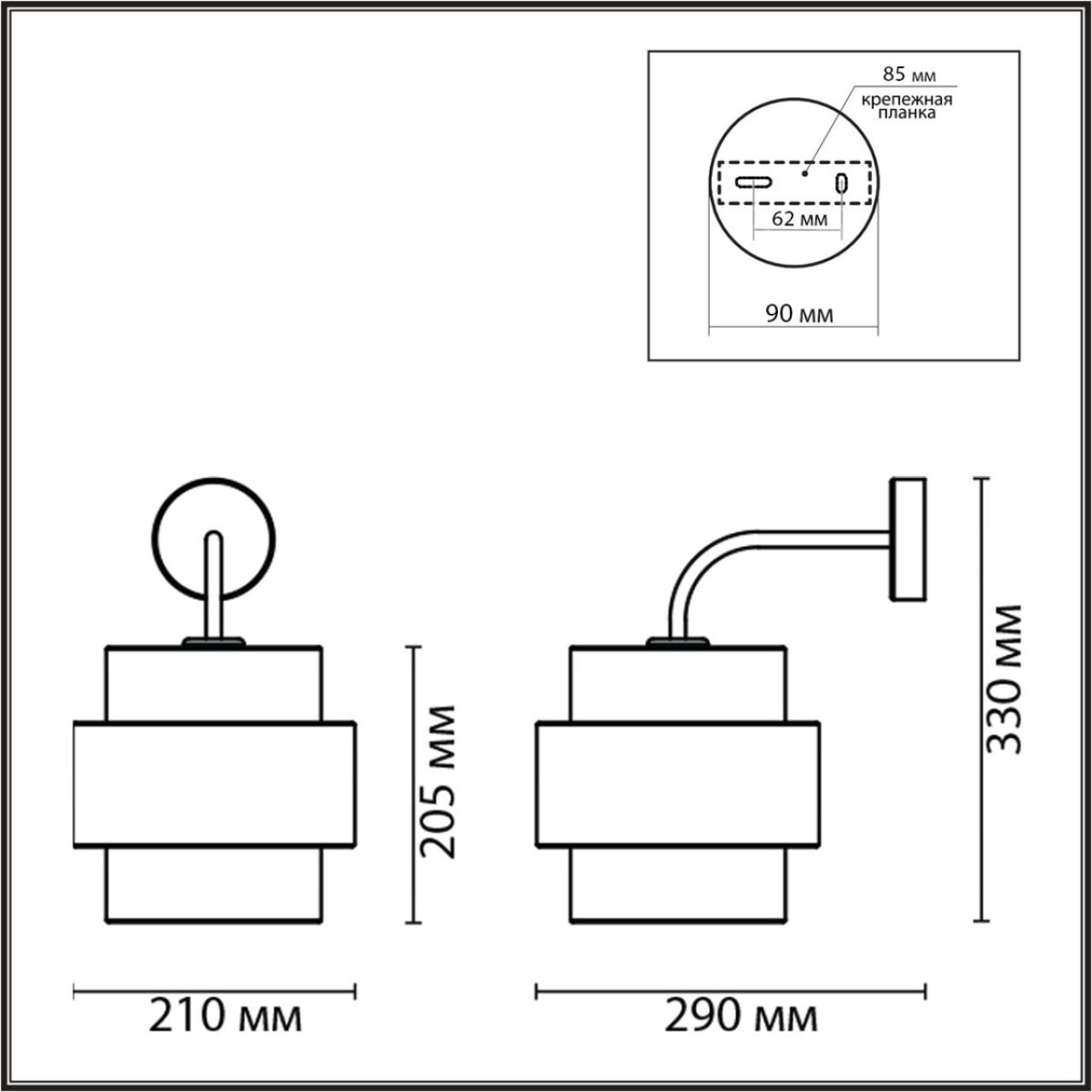8002/1W MODERNI LN25 000 белый, черный металл/металл, текстиль Бра Е27 60W 220V ANIMAISA — изображение 2