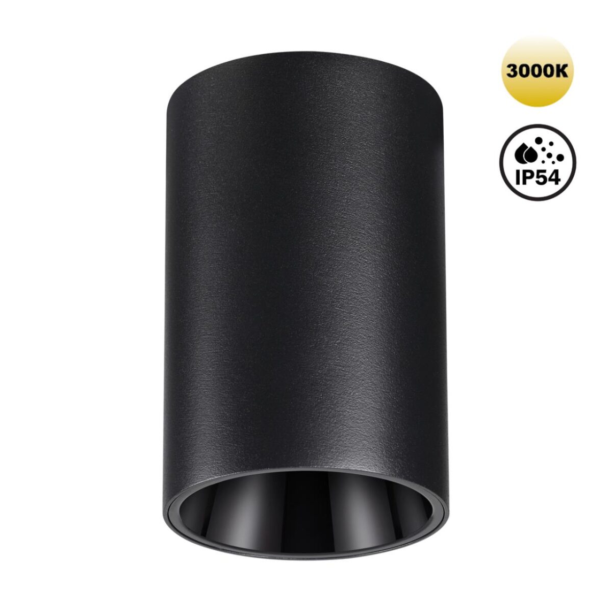 359418 OVER NT24 430 черный Светильник накладной влагозащищённый IP54 LED 10W 170-265V 3000К 830Лм RECTE — изображение 1