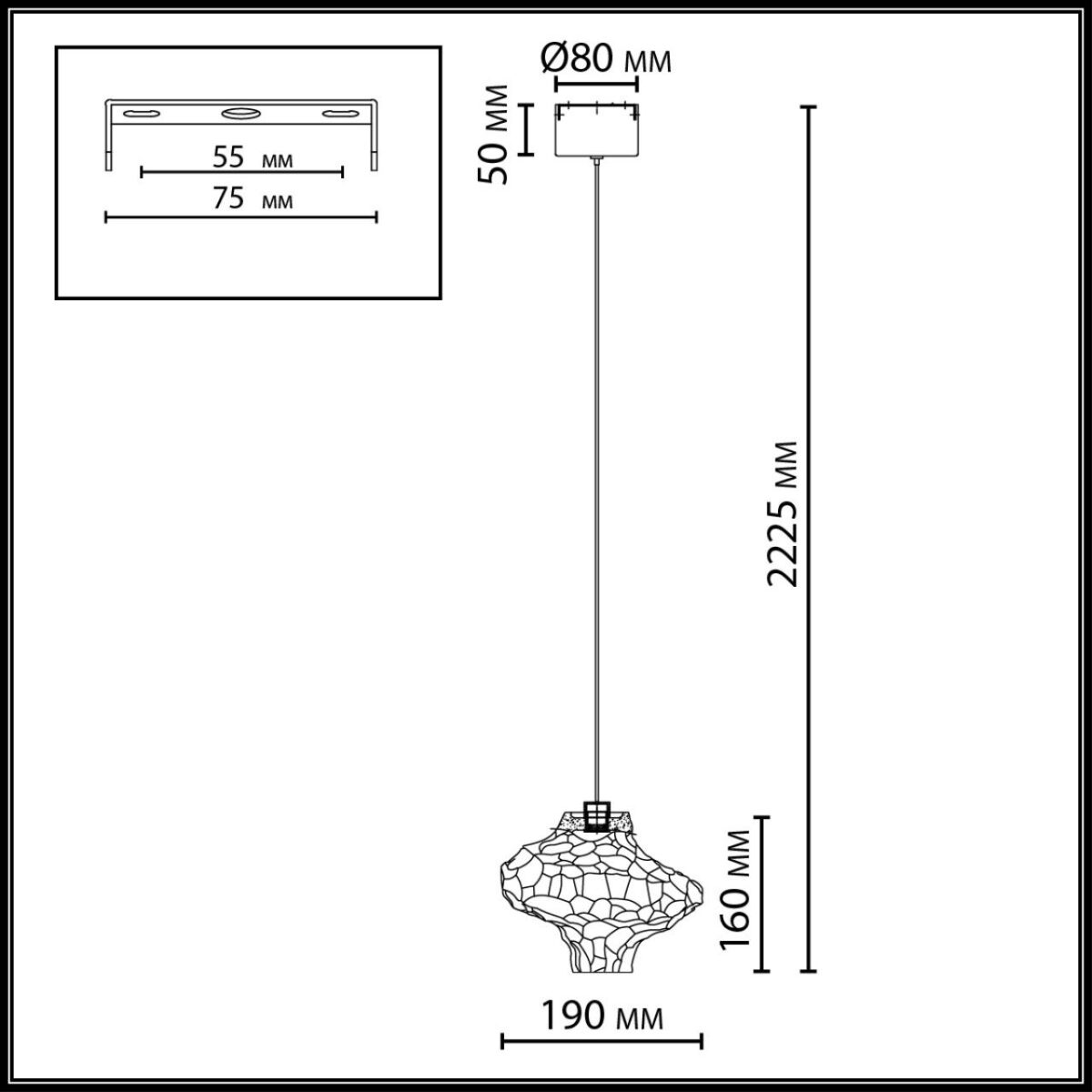 5107/3L L-VISION ODL26 247 металл/стекло Подвес LED x 3W 4000K ORDI — изображение 2