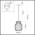 5042/1A PENDANT ODL24 373 античн.бронза/янтарный/металл/стекло/эко.кожа Подвес E27 1*60W JUGI