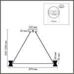 8341/54L LEDIO LN26 228 черный/прозрачный металл/акрил Люстра подвесная LED 54W 3000K 220V VINORA