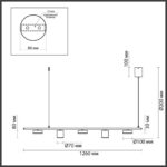 6532/57L LEDIO LN23 000 чёрный, латунь Светильник подвеснойс ПДУ LED 57W 3000-6000K 220V FLINT — изображение 2