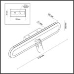6641/14WL HIGHTECH ODL24 000 металл/черный/акрил Настенный светильник IP20 LED 14W 3000K 220V с датчиком движения и диммером яркости SATRION — изображение 2