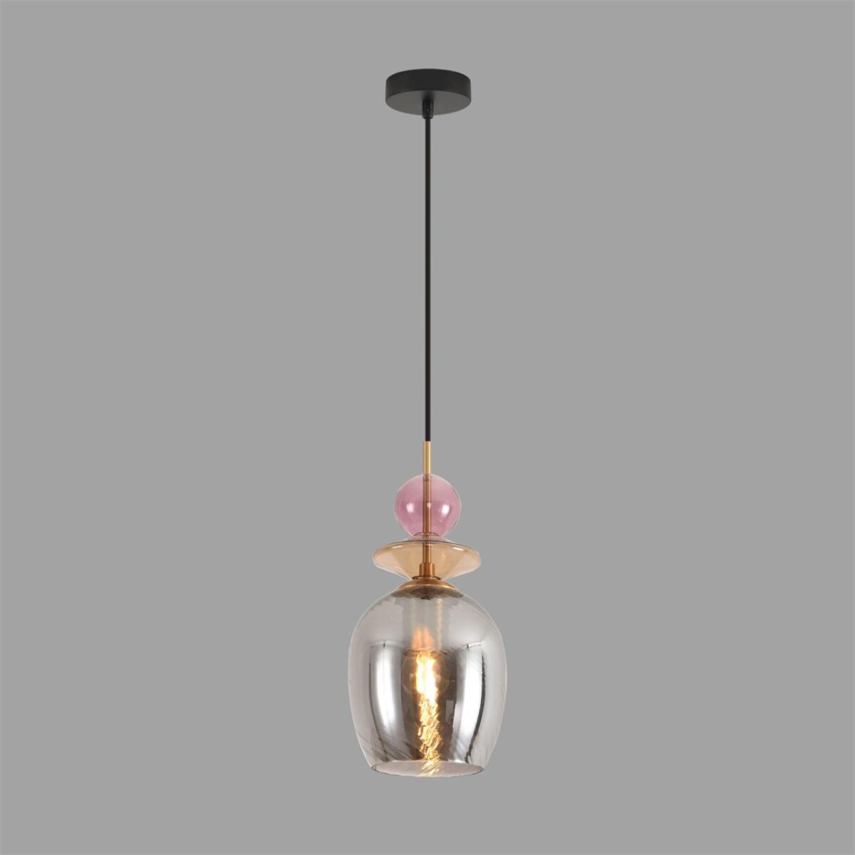 8297/1A MODERNI LN26 368 бронза/смоки/амбер/розовый, металл/стекло Подвес E27 1*40W 220V IRIME — изображение 2