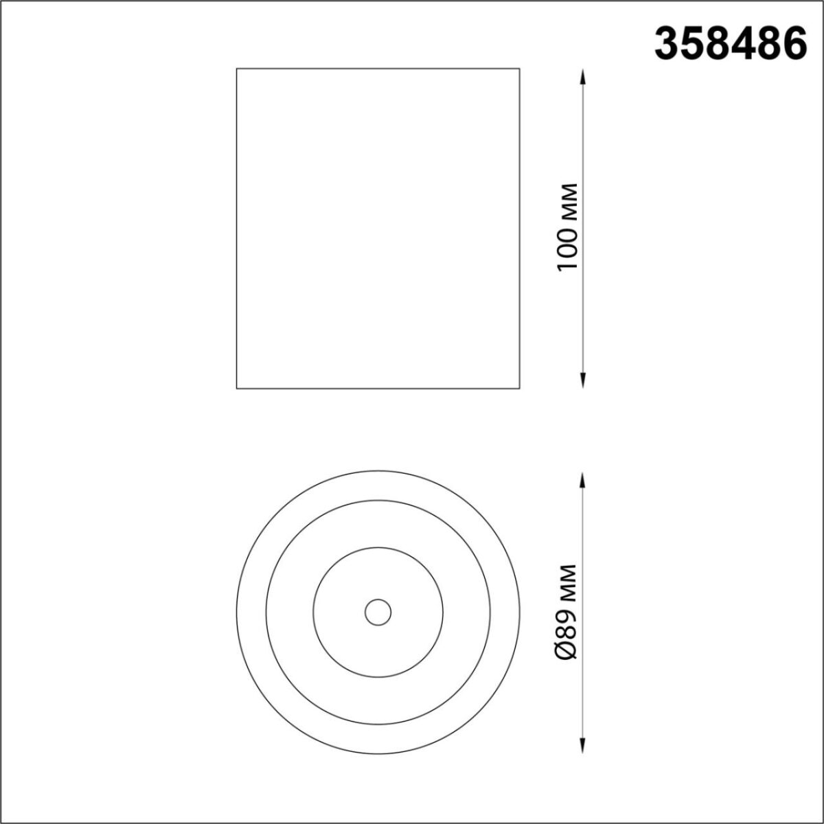 358486 OVER NT20 442 белый/золото Светильник накладной IP20 LED 4000K 10W 220V RECTE — изображение 2