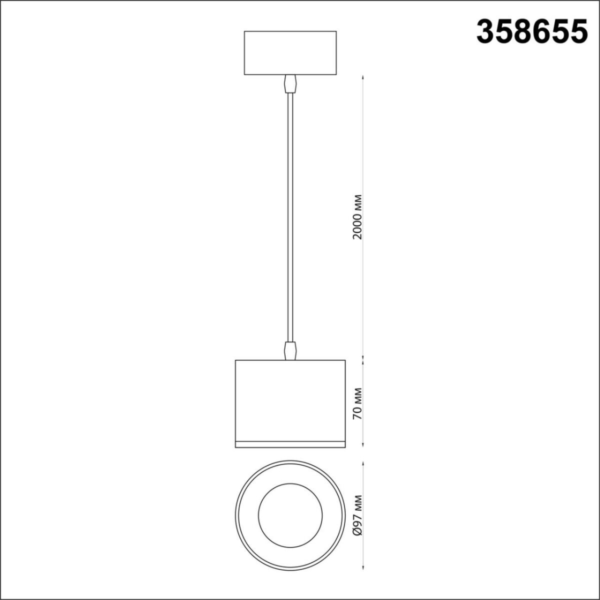 358655 OVER NT21 446 белый Светильник накладной светодиодный, провод 2м IP20 LED 4000К 12W 220V PATERA — изображение 2
