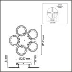 8027/55CL LEDIO LN25 000 белый, металл/акрил Потолочный светильник с ПДУ LED 55W 3000-6000К 220V KALIFA — изображение 3