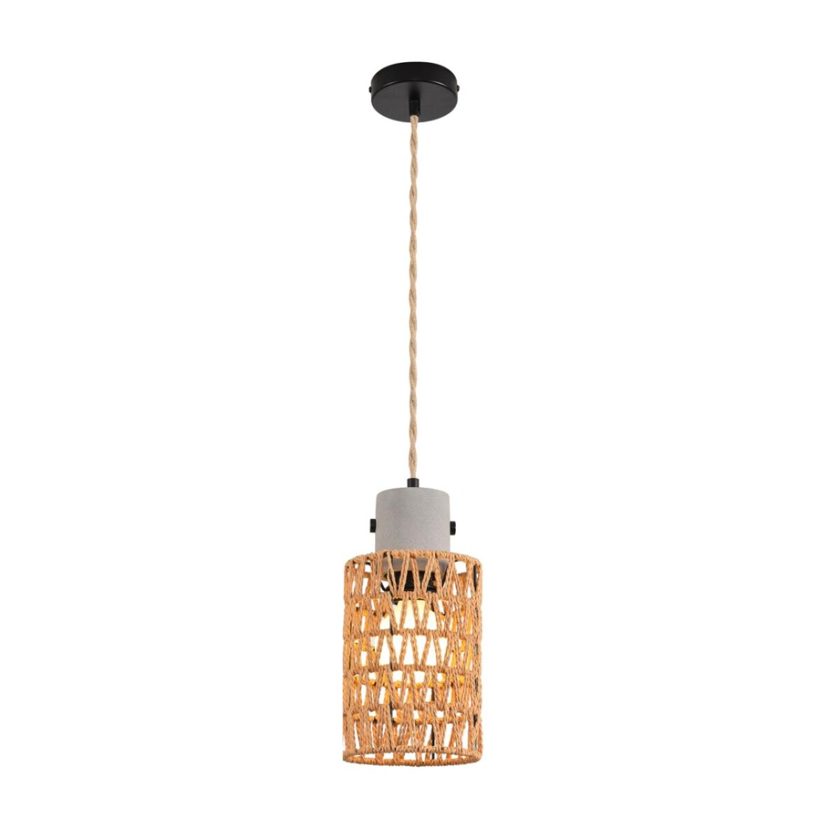 8366/1A ECO LN26 327 черный/серый/бежевый, бетон/металл/джутовый шнур Подвес E27 LED 10W 220V BOHO — изображение 3