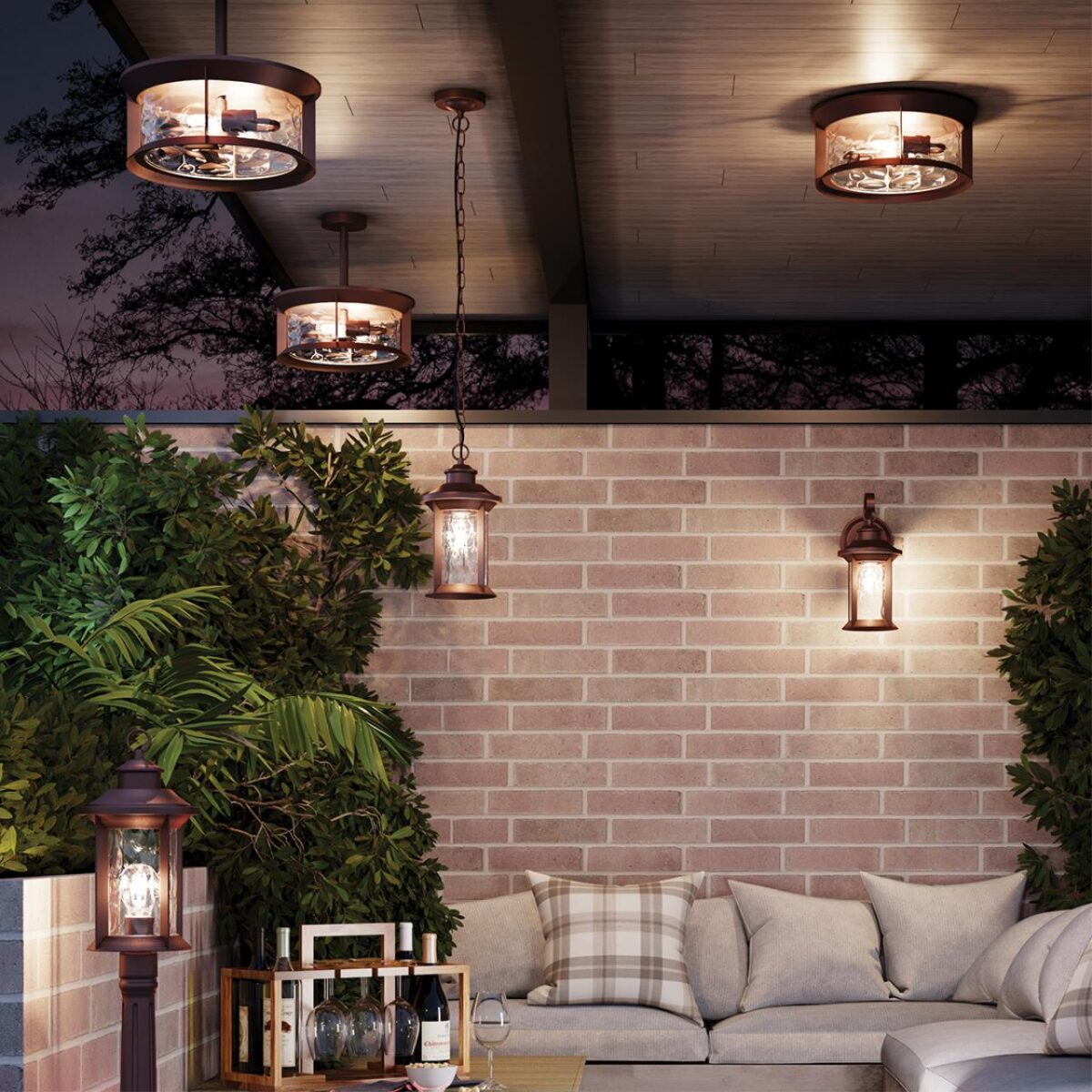 4961/2 NATURE ODL22 703 темно-коричневый/стекло Ландшафтный подвес E27 2*60W IP44 MAVRET — изображение 2