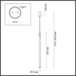 4335/9LA HIGHTECH ODL22 275 чёрный Подвесной светильник, вертикальн.крепление IP20 LED 9W 675Лм 3000K FILLINI — изображение 2