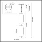 5003/20L L-VISION ODL23 391 черный матовый/прозрачный/стекло Подвес LED 20W 3000K KAVIA — изображение 2