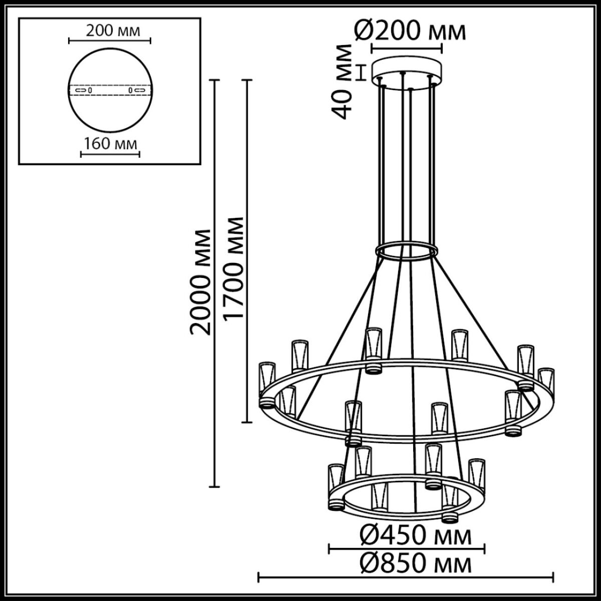 7144/110L HIGHTECH ODL26 515 Подвесной светильник античная бронза/акрилл/металл IP20 LED 93W 5960Лм 3000K 180° 220V DEFANCE — изображение 2