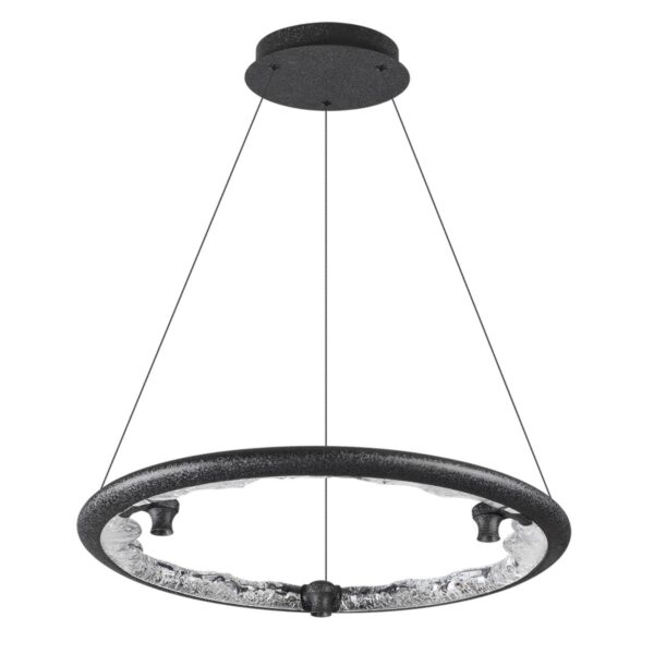 7001/44L HIGHTECH ODL25 000 Подвесной светильник черный ice crack/акрил разд. Вкл. с ПДУ IP20 LED 44W 1309Лм 3000/3800/4800K CRI > 90 CAYON