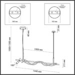 4391/30L HIGHTECH ODL24 301 черный/металл/канат Подвесной св-к с раздельн. вкл IP20 LED 30W 1200Лм 4000K CORDA — изображение 2