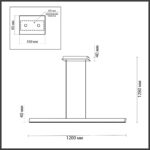 6683/38L HIGHTECH ODL24 315 Подвесной светильник брашированный черный/металл/акрил IP20 LED 38W 3420Лм 3000K BEVEREN