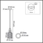 8298/1A MODERNI LN26 368 бронза/амбер/розовый/голубой, металл/стекло Подвес E27 1*40W 220V IRIME