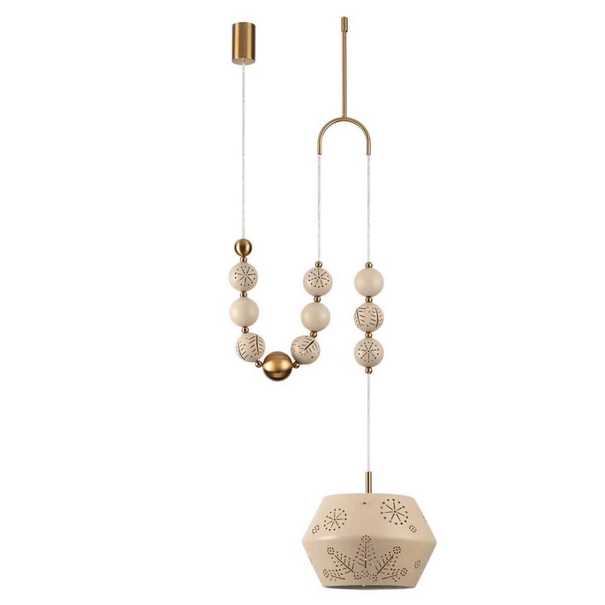 fd0c6059eb439ef6777974f22204e13d 5444/1C PENDANT ODL_EX26 031 бежевый/античная бронза/металл/керамика Подвес с держателем E27 1*40W KARELIA — изображение 1