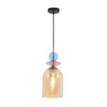 8298/1A MODERNI LN26 368 бронза/амбер/розовый/голубой, металл/стекло Подвес E27 1*40W 220V IRIME — изображение 3