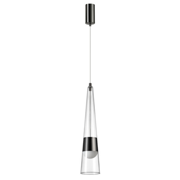 5044/12L L-VISION ODL24 000 глянц.темн.хром/прозрачный/металл/стекло Подвес LED 12W 3000K 1334Лм LUMP