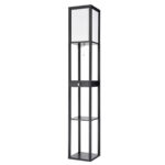 8092/1F COMFI LN26 460 черный/белый, дерево/текстиль Торшер Е27 1*60W 220V PRACTIC