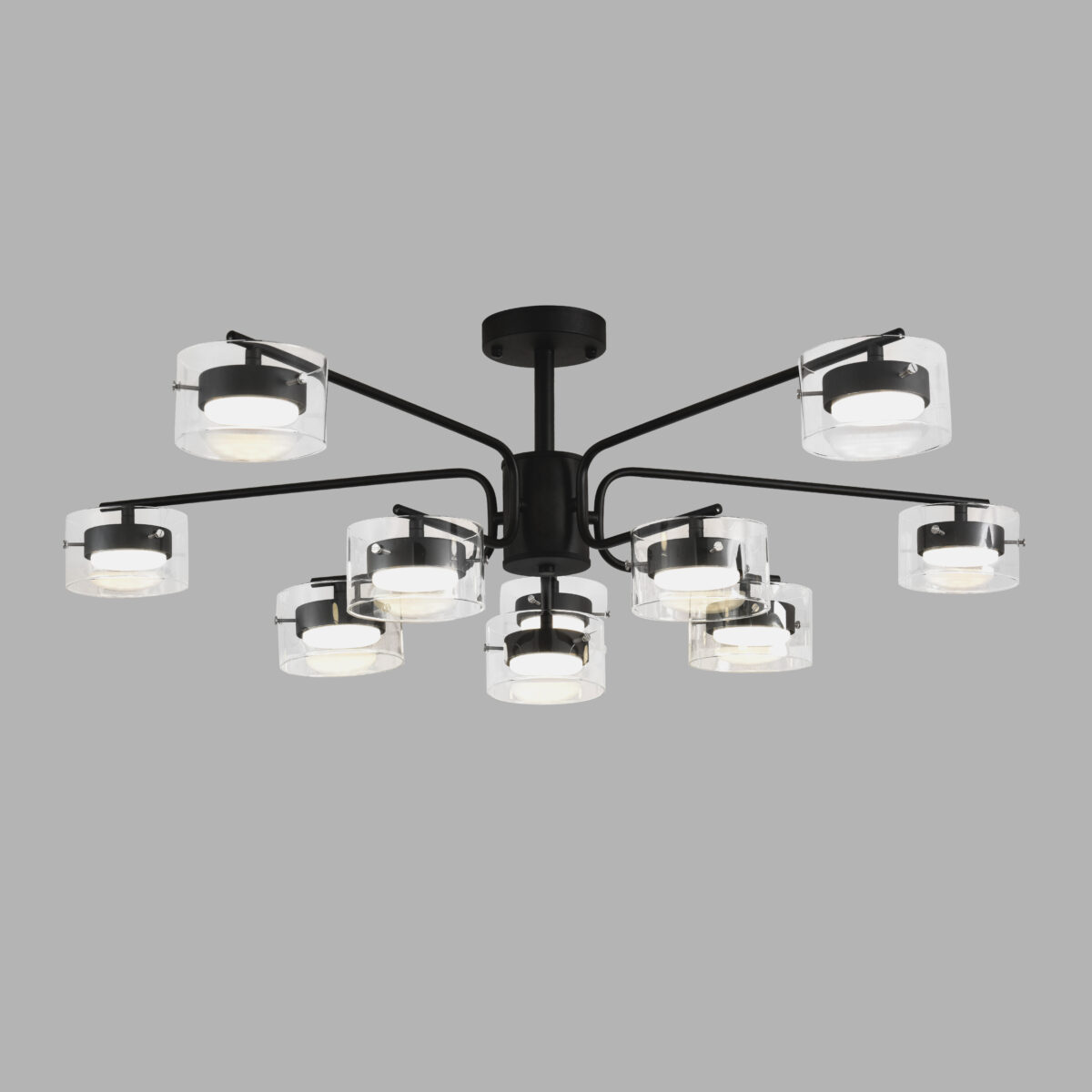 8349/10C COMFI LN26 232 черный/прозрачный, металл/стекло Светильник потолочный LED GX53 10*7W 220V NATALINA — изображение 4