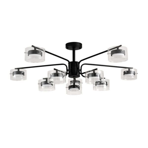 8349/10C COMFI LN26 232 черный/прозрачный, металл/стекло Светильник потолочный LED GX53 10*7W 220V NATALINA