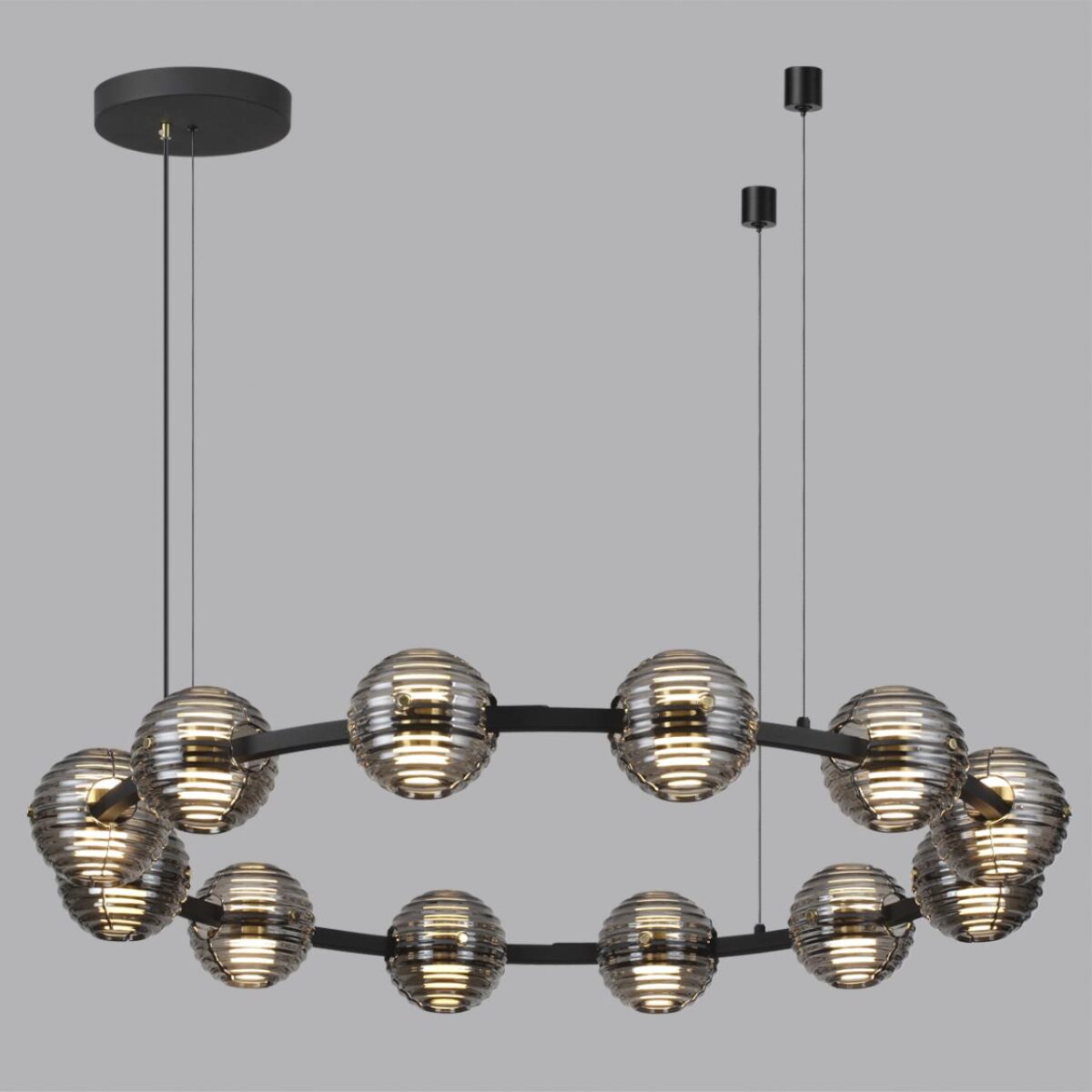 5041/120L L-VISION ODL24 533 черн./золото/дымчатый/металл/стеко Люстра LED 120W 4000К 9364Лм TRONI — изображение 4