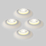112000 Рамка (светильник) CLICK-CLACK скрытого монтажа лампочек и LED модулей MR16 в натяжной потолок ANELLO БЕЛЫЙ — изображение 7