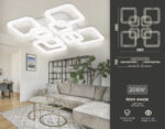 FA3921/4+4 WH белый 208W 3000K/4200K/6400K 580*580*120 (ПДУ РАДИО 2.4G) — изображение 2
