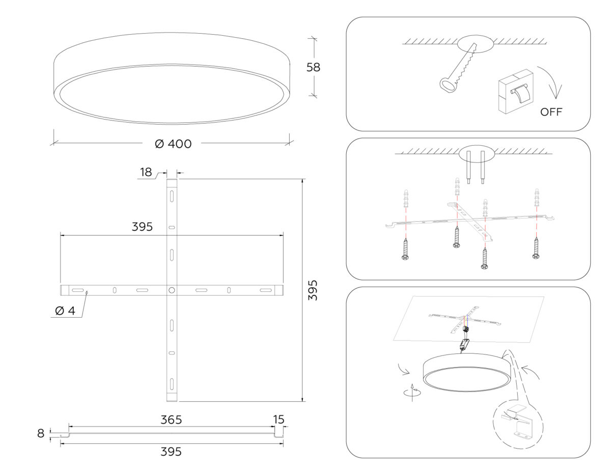 FV5527 WH белый LED 45W 3000K D400*58 (Без ПДУ) — изображение 2