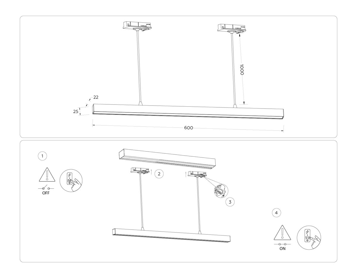 GL6782 WH белый LED 24W 3000K 600*22*1025 — изображение 2