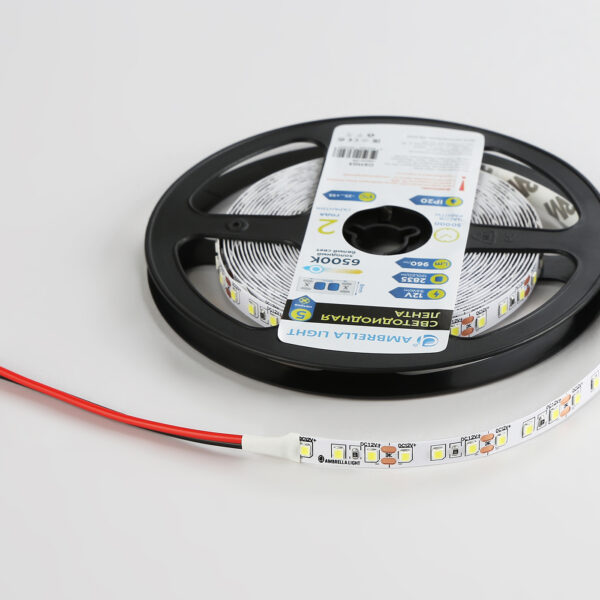 GS1103 2835 120Led/ 9.6W m/ 12V IP20 6500K/ 5000*8*1.2mm (2 конт.)