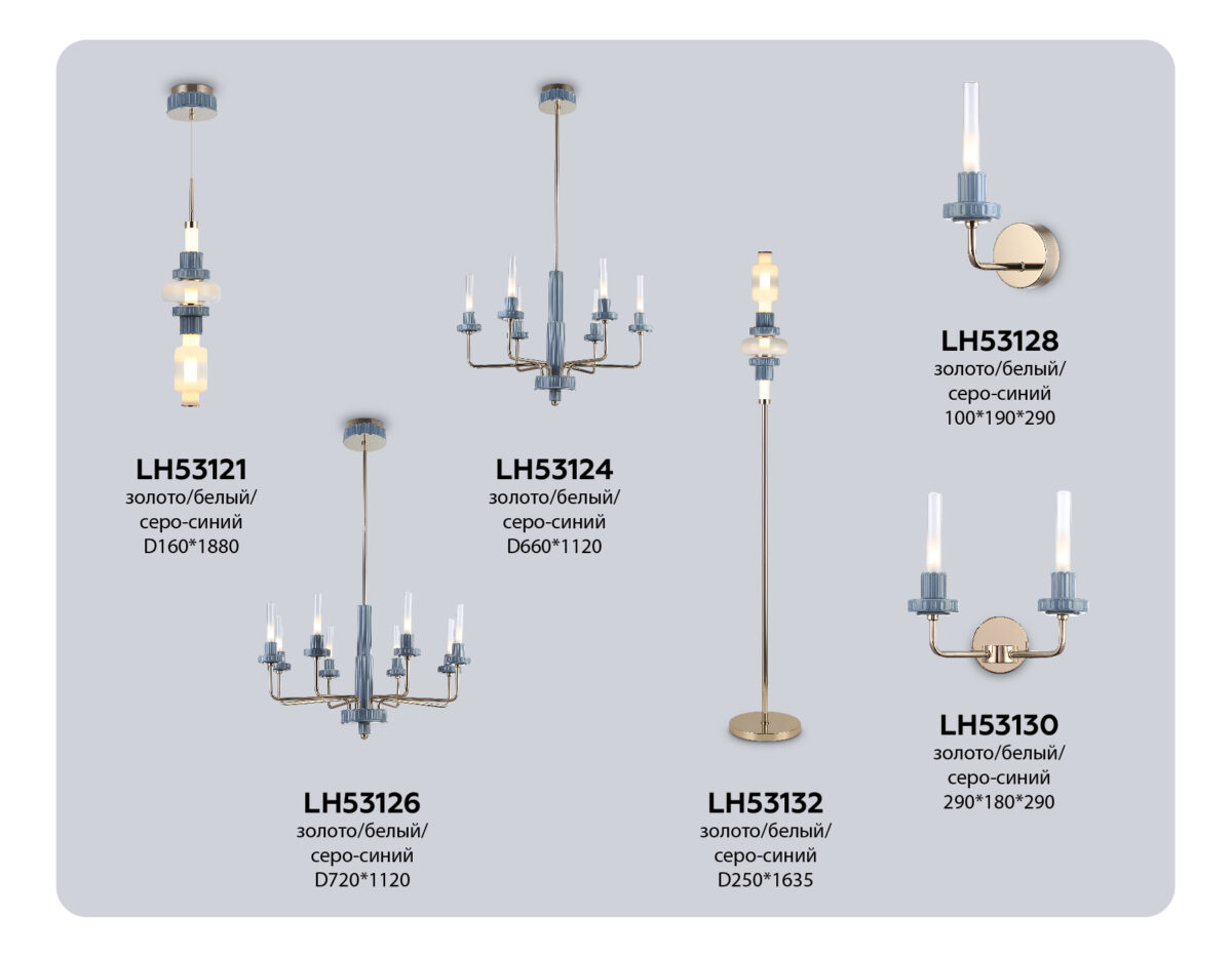 LH53132 GD/WH/GB золото/белый/серо-синий 8W 3000K D250*1635 — изображение 3