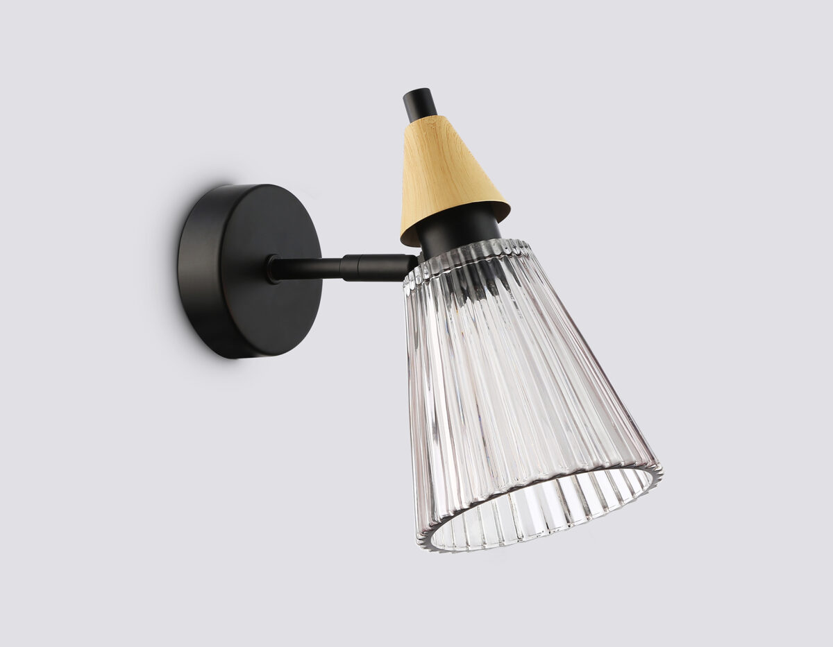 LH58118 BK/LW/SM черный/светлое дерево/дымчатый E14 max 40W 180*110*200 — изображение 3