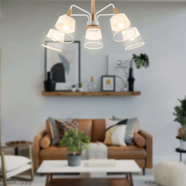 TR4738/5 WH/LW белый/светлое дерево E27/5 max 40W D760*350