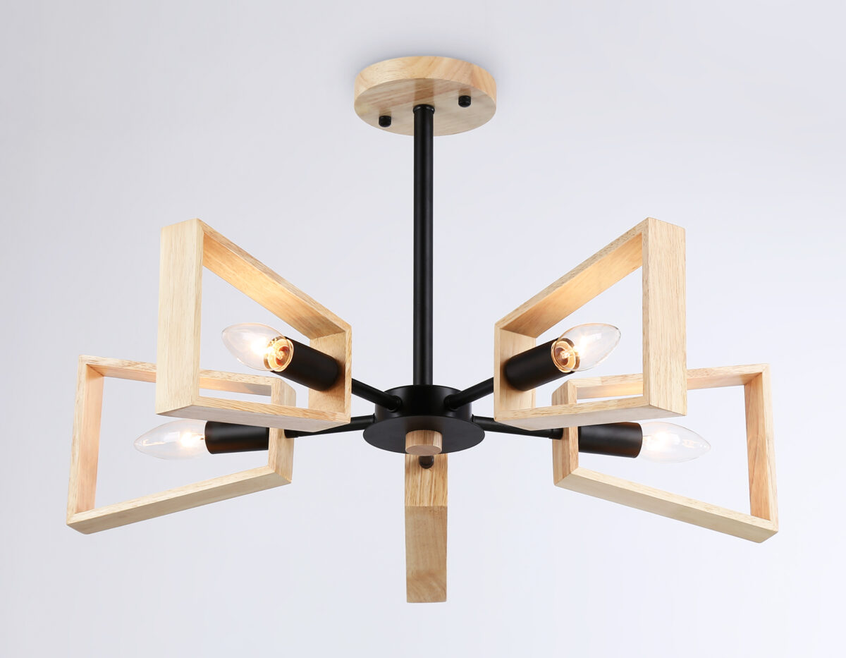TR80495/5 BK/LW черный/светлое дерево E14/5 max 60W D620*430 — изображение 2