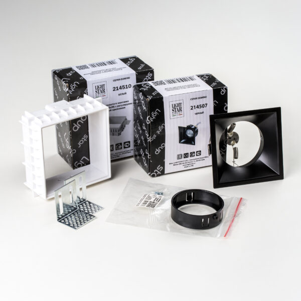 G214507BMOD Светильник DOMINO QUAD под LED модуль/лампу МR16 ЧЁРНЫЙ (214510+214507+214007)