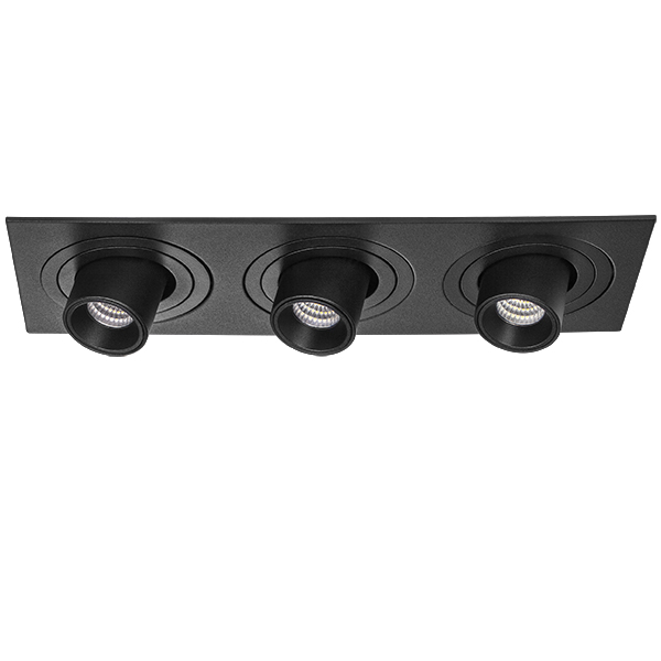 i537174 Светильник INTERO TUBO LED 7W*3 360LM*3 60G ЧЕРНЫЙ 4000K (217537+217174+217174+217174)