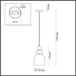 4589/1B SUSPENTIONI LN26 146 золотой Подвес E27 60W 220V GILLIAN — изображение 2
